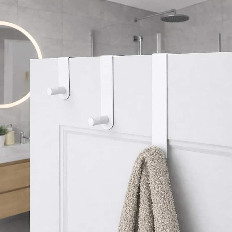 Adjustable Over The Door Hooks - 3-Piece Door Hanger Set for Clothing and Accessories