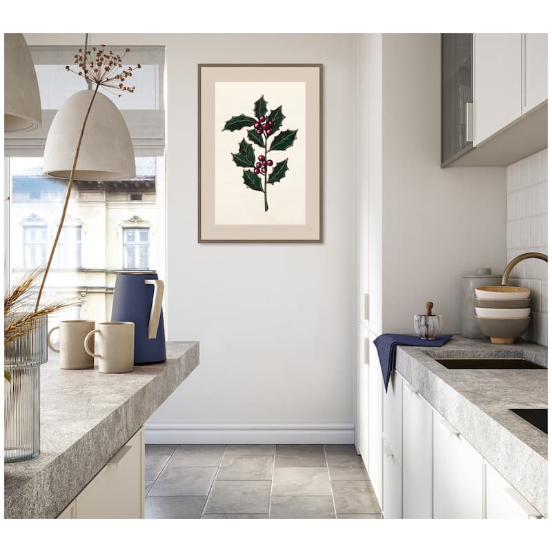 Kate and Laurel Sylvie Framed Canvas Silver and Pine 21 by Pam Vale