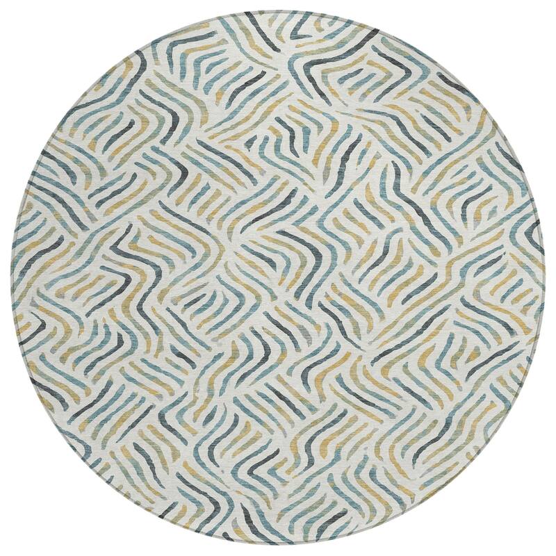 Machine Washable Indoor/ Outdoor Modern Jamie Chantille Rug