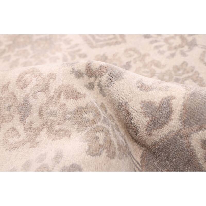 ECARPETGALLERY Hand-knotted Mirzapur Light Grey Wool Rug - 8'1 x 10'2