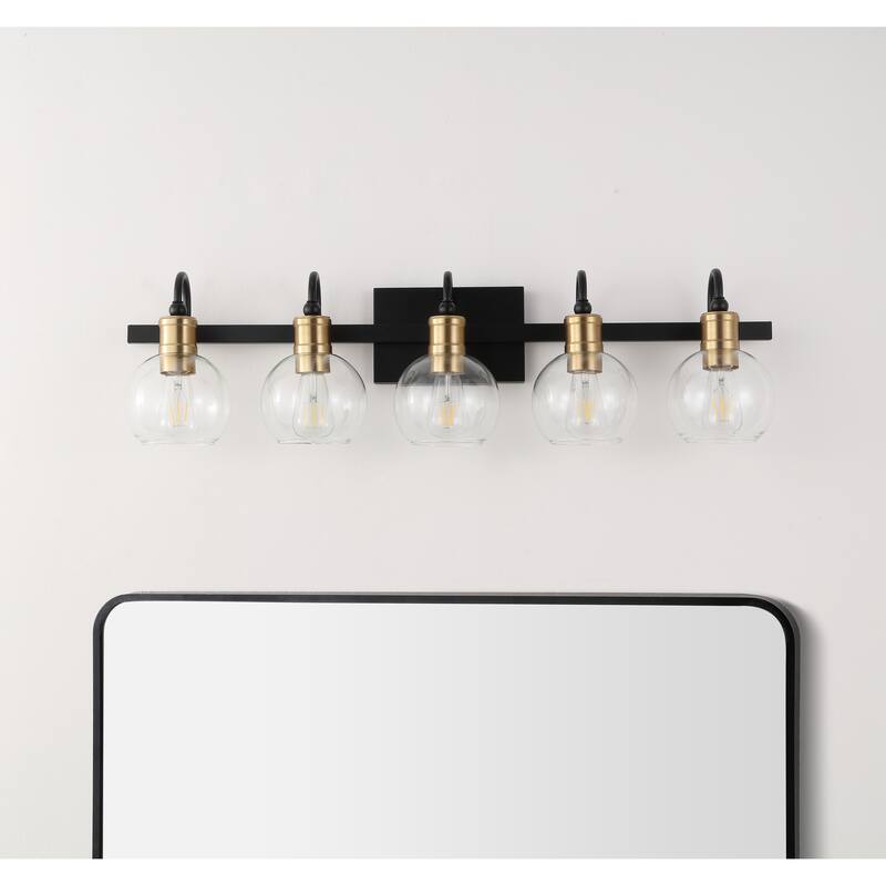 Kurtz Iron/Glass Rustic Vintage LED Vanity Light, by JONATHAN Y