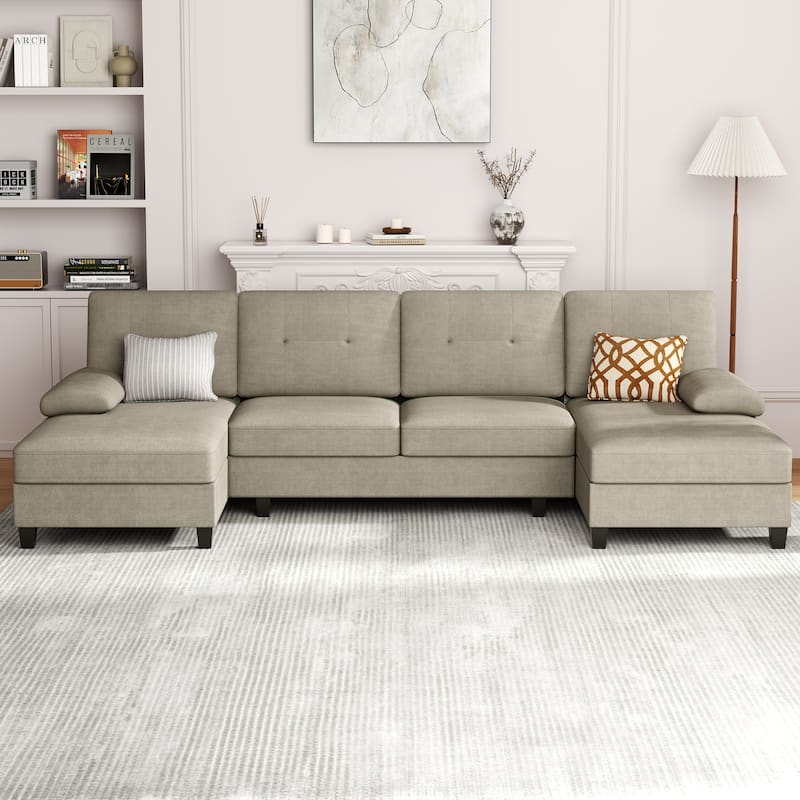 Sectional Sofa Couches for Living Room - Khaki