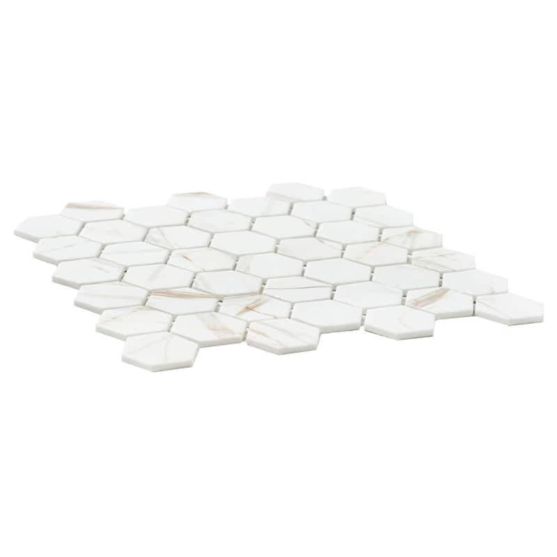 Eterna Hex 2x2 Glass Hexagon Mosaic Tile - Floor, Wall, Backsplash
