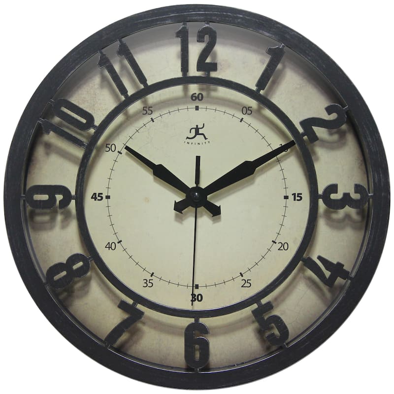 12" 3D Clock - 12.125 in. - Black - 12.125 in.