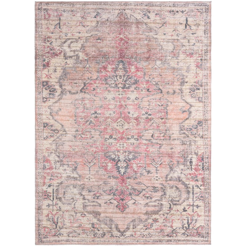 Transitional Pria Collection Area Rug - 7'3"x10' - Beige-Pink
