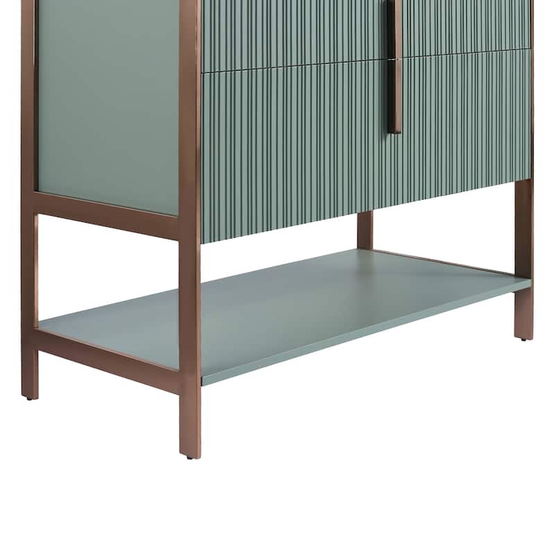 Fine Fixtures Serenity Modern Bathroom Vanity with White Glass Top