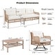 preview thumbnail 6 of 8, 4-Piece Sectional Rattan Outdoor Conversation Set with Swivel Chairs