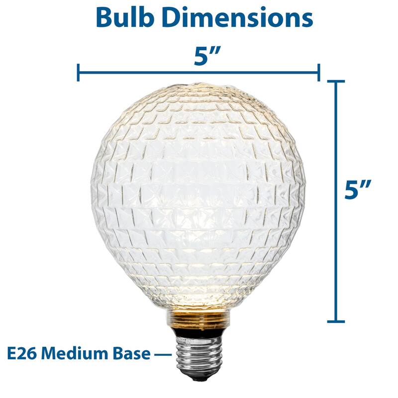 Festive Living LED G125 + COB Bulb Indoor/Outdoor Covered Edison Bulbs, E26 Base - Celeste Glow - Large