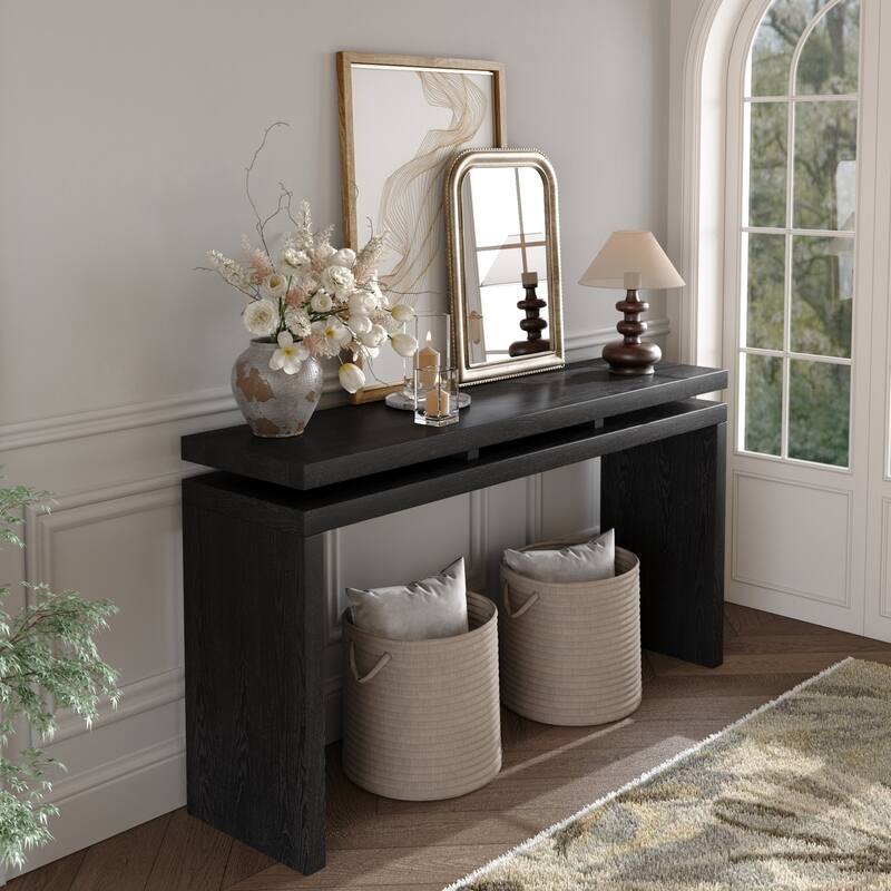 Farmhouse Console Table Black Entryway Table for Living Room, Coffee Table Side Table Hallway Table Sofa Table