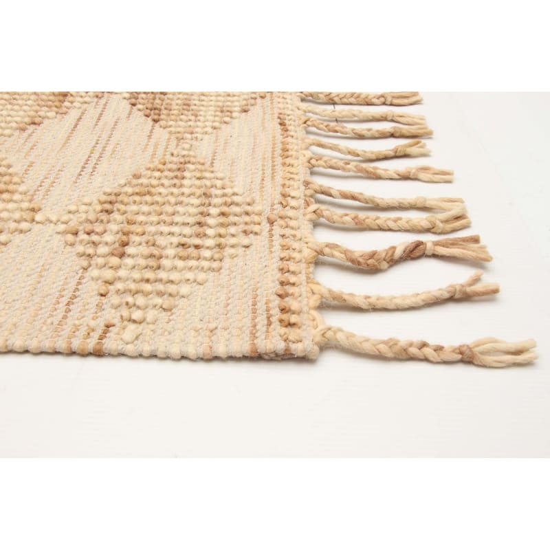 ECARPETGALLERY Braid weave Sienna Beige Wool Rug - 5'9 x 7'11