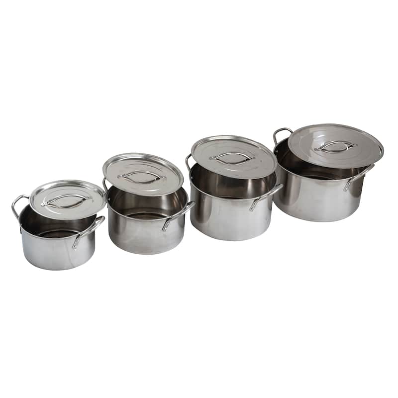8 Piece Stainless Steel Stock Pot Set