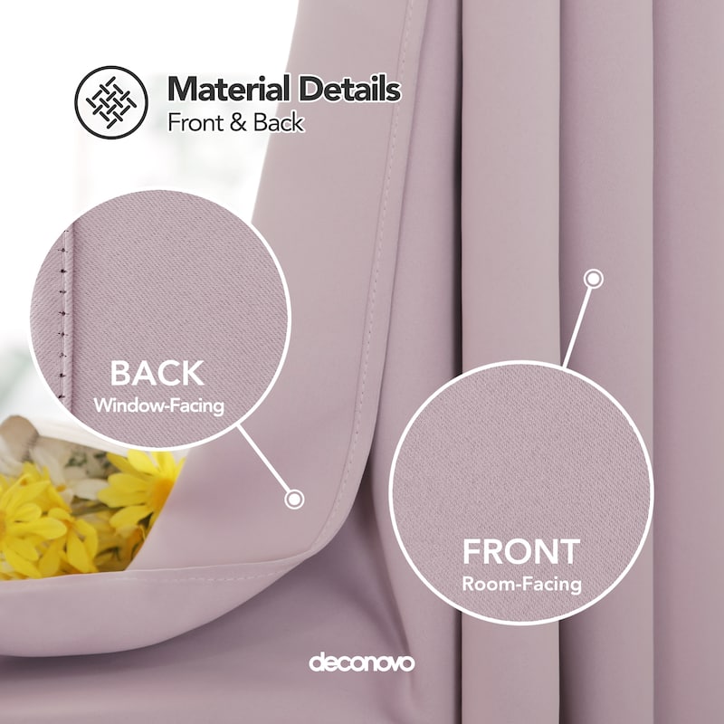 Deconovo Square Grommet Curtain Panel Pair(2 Panel)