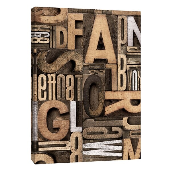 PTM Images 9-109139 PTM Canvas Collection 10" x 8" - "Silver Letterpress A" Giclee Alphabet Art Print on Canvas