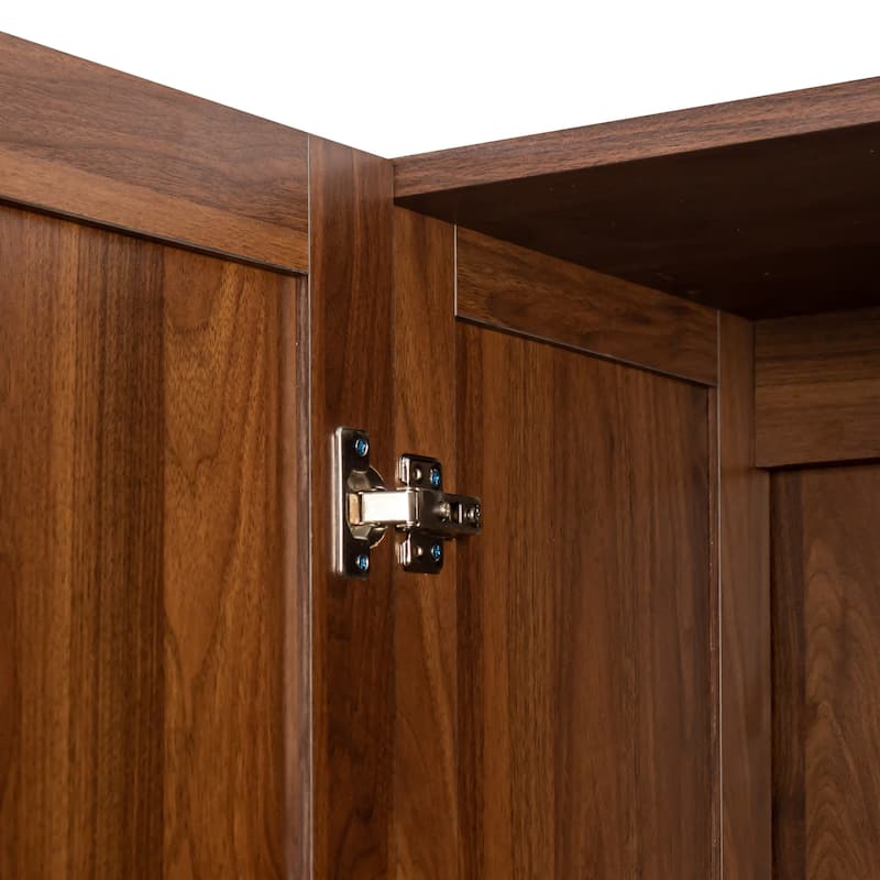 High Wardrobe And Cabinet With 2 Doors And 3 Partitions To Separate 4 Storage Spaces
