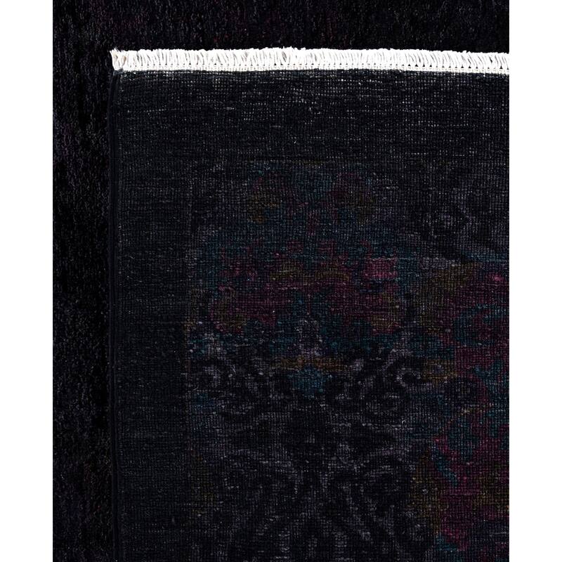 Overdyed One-of-a-Kind Hand-Knotted Area Rug - Black - 9' 10" x 13' 10"