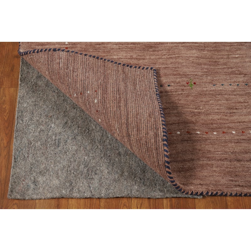 Tribal Gabbeh Indian Area Rug Hand-Knotted Brown Oriental Wool Carpet - 5'0" x 7'10"