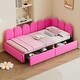 preview thumbnail 1 of 52, Upholstered Daybed with 2 Drawers and Headboard, Velvet Bed with Storage