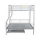 preview thumbnail 15 of 46, Industrial Minimalist Full XL Over Queen Metal Bunk Bed with Trundle,Save Space or Split Into 2 Beds