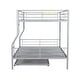 preview thumbnail 48 of 95, Metal Bunk Bed with Trundle and Guardrail, Convertible to Two Beds