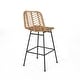 preview thumbnail 15 of 18, Sawtelle Outdoor Wicker Barstools (Set of 2) by Christopher Knight Home