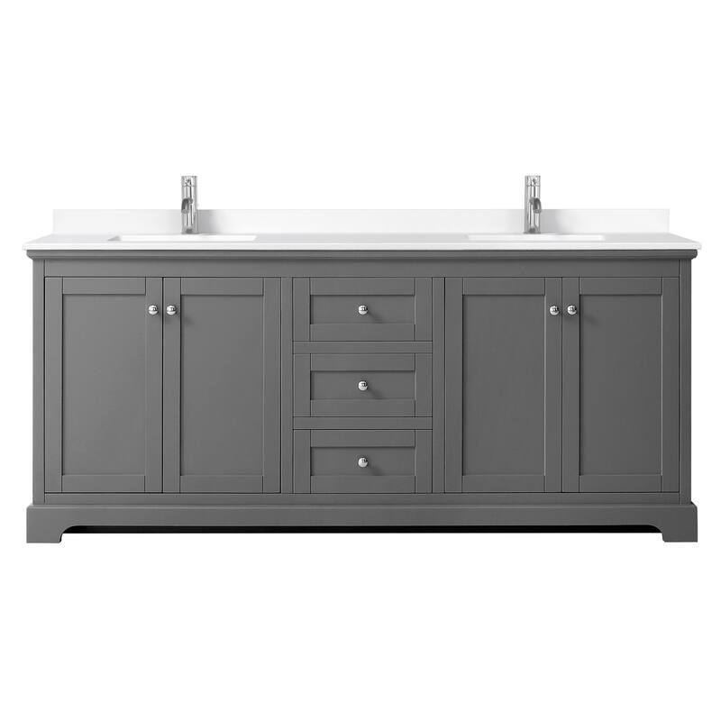 Wyndham Collection Avery 80" Free Standing Double Basin Vanity Set