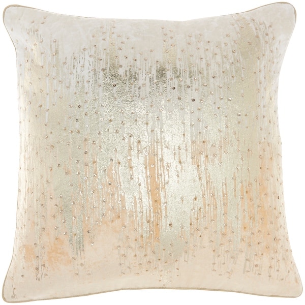 slide 2 of 6, Mina Victory Sofia Ombre Met Sequins 18" X 18" Beige Indoor Throw Pillow 18" X 18"