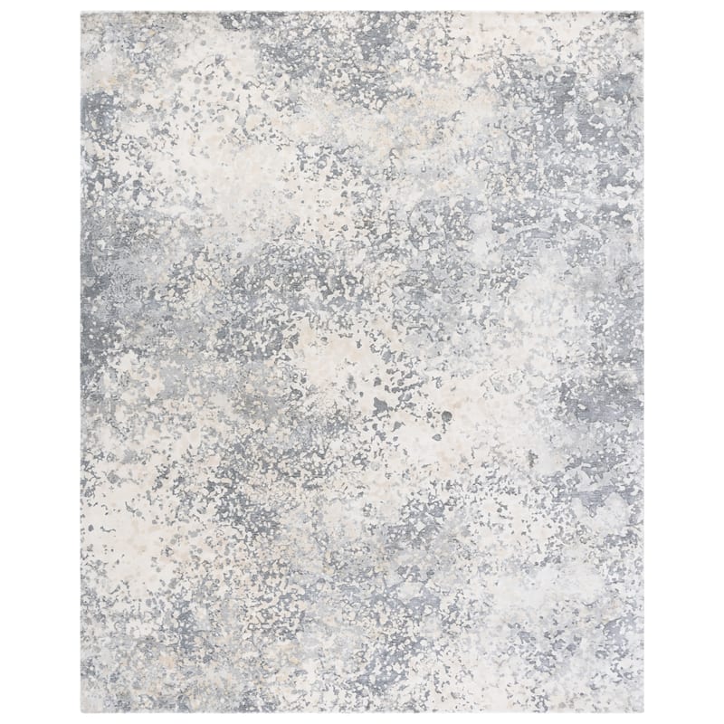 SAFAVIEH Hand-Knotted Mirage Berith Modern Viscose & Wool Rug - 9' x 12' - Grey/Ivory