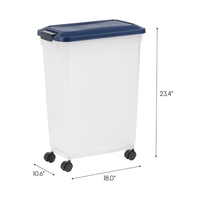 Airtight Mobile Pet Food Storage with Removable Casters and Scoop