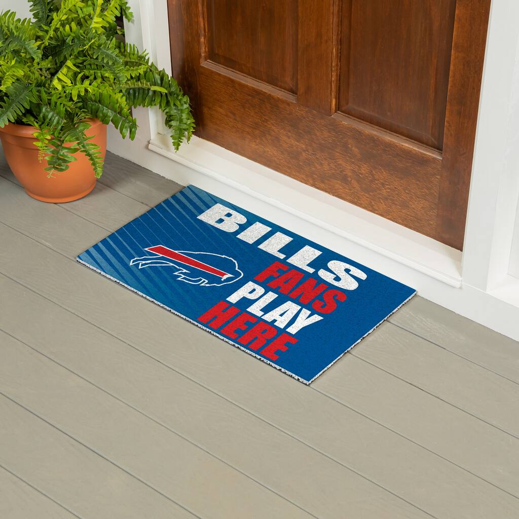 28 in. x 16 in. Buffalo Bills "Fans Play Here" PVC Door Mat