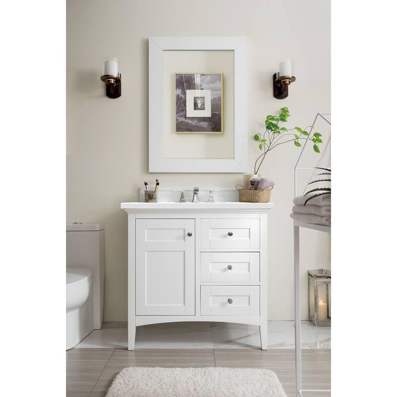 James Martin Vanities 527-V36-3WZ Palisades 36" Free Standing Single - Bright White - Painted