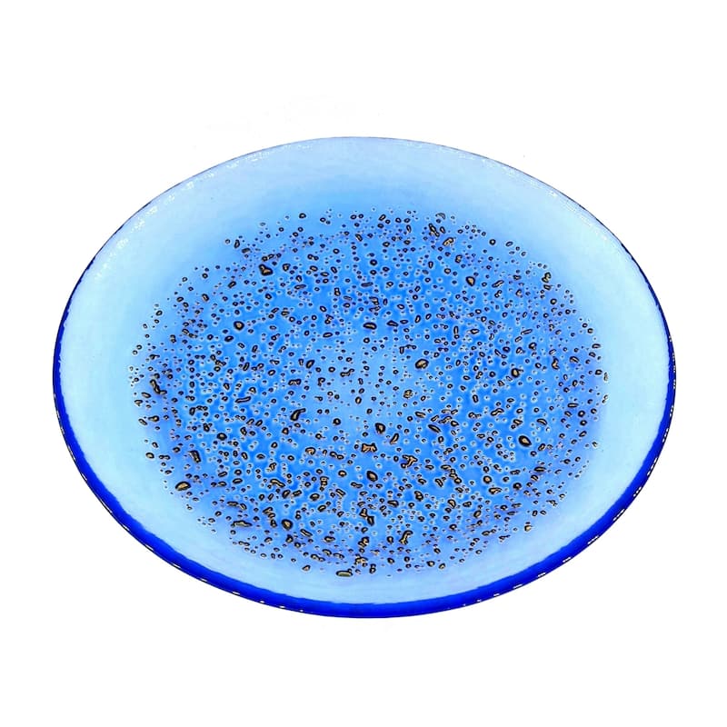 8.5 Inch Glass Salad Plate with Pebble Pattern and Shimmering Effect Perfect for Dinner Parties or Special Gatherings