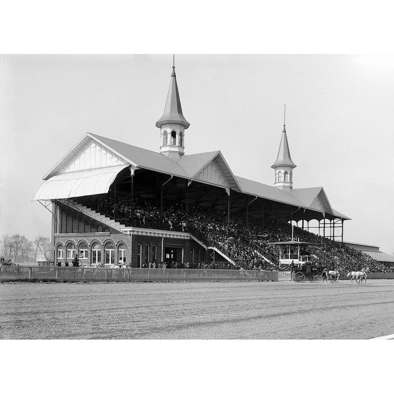 Churchill Downs, Louisville, Ky., Derby day Black and White Gallery Wrapped Canvas