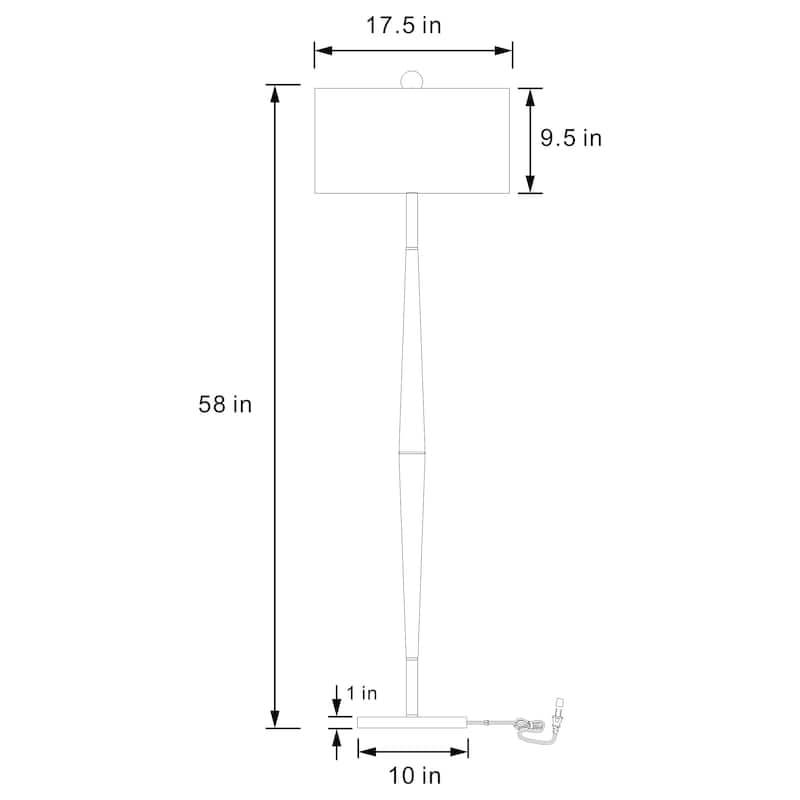 Flanary 58-Inch Drum Shade Tapered Floor Lamp Natural