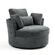 preview thumbnail 65 of 198, 41" W Oversized Accent Barrel Swivel Chair with Moon Storage Ottoman
