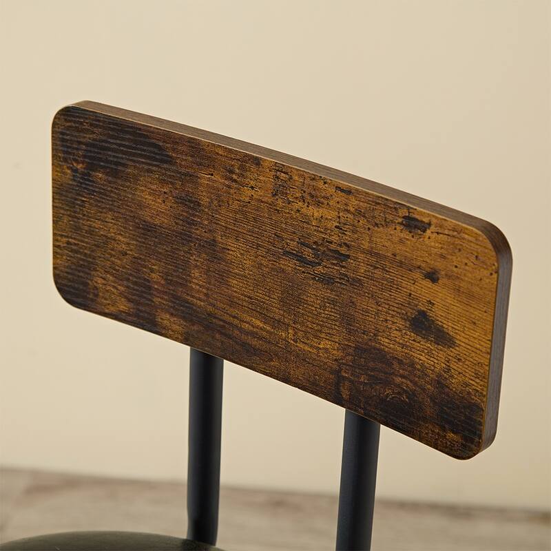 3-Piece Round Dining Table Set, Bar Table with 2 PU Bar Chairs