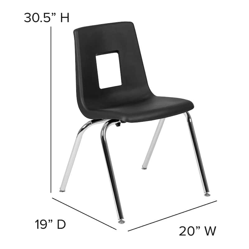 Student Stack Chair 18"H Seat - Classroom Chair for Middle-High-Adults