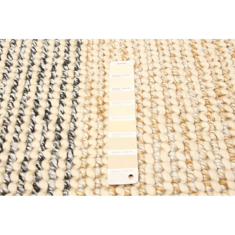 ECARPETGALLERY Braid weave Sienna Cream Wool Rug - 5'2 x 9'8