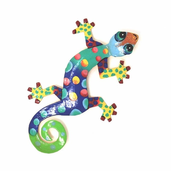 Handmade Recycled Metal Gecko Wall Art (Haiti)