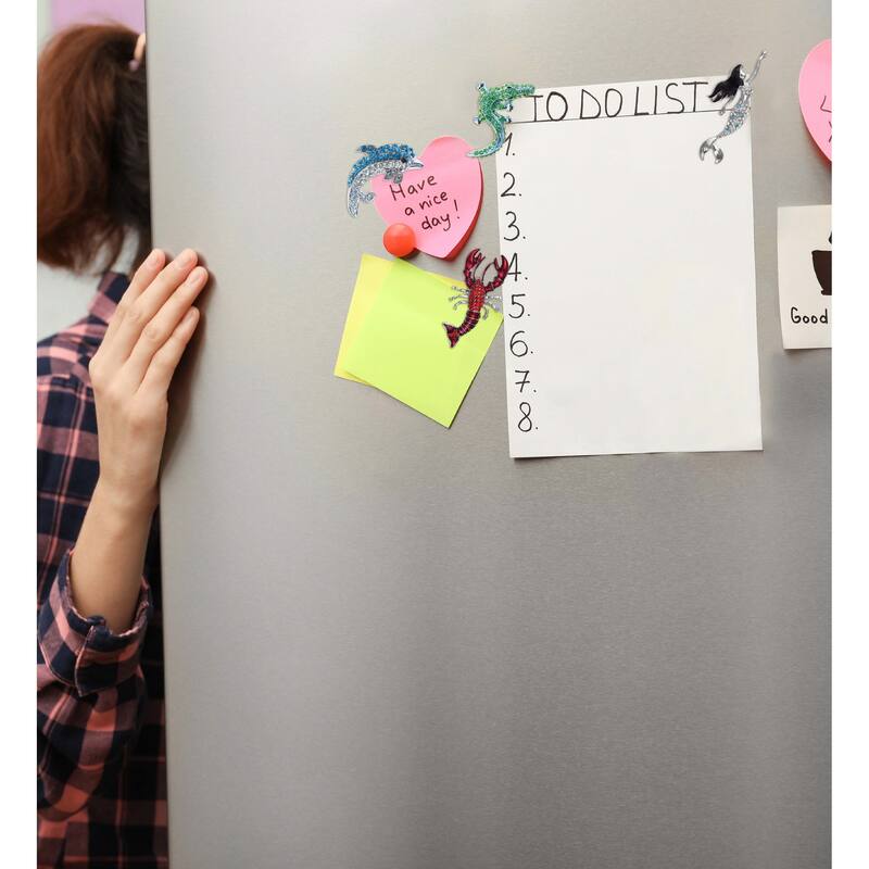 Aqua79 Beach Sparkling Refrigerator Magnet Set with Rhinestone - 4 Pcs - 1.75 inches