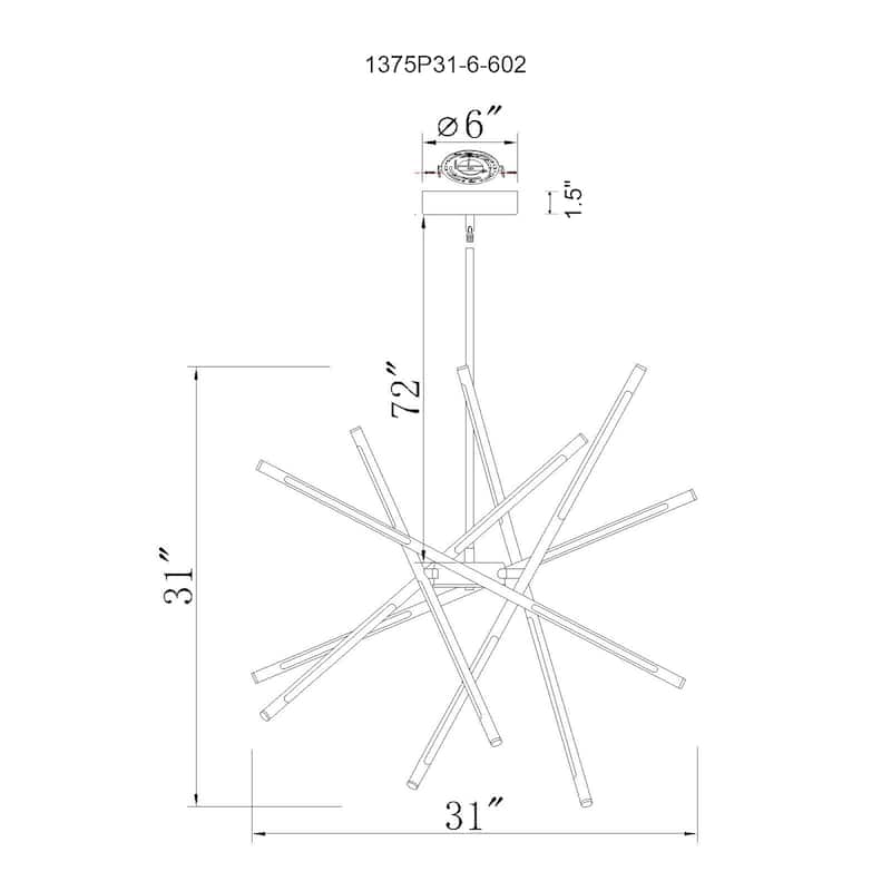 Oskil Integrated LED 31in Satin Gold Chandelier - Satin Gold