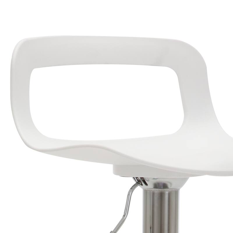 Adjustable Barstools Airlift Counter Bar Pub Height Stools with Plastic Seat Set of 2