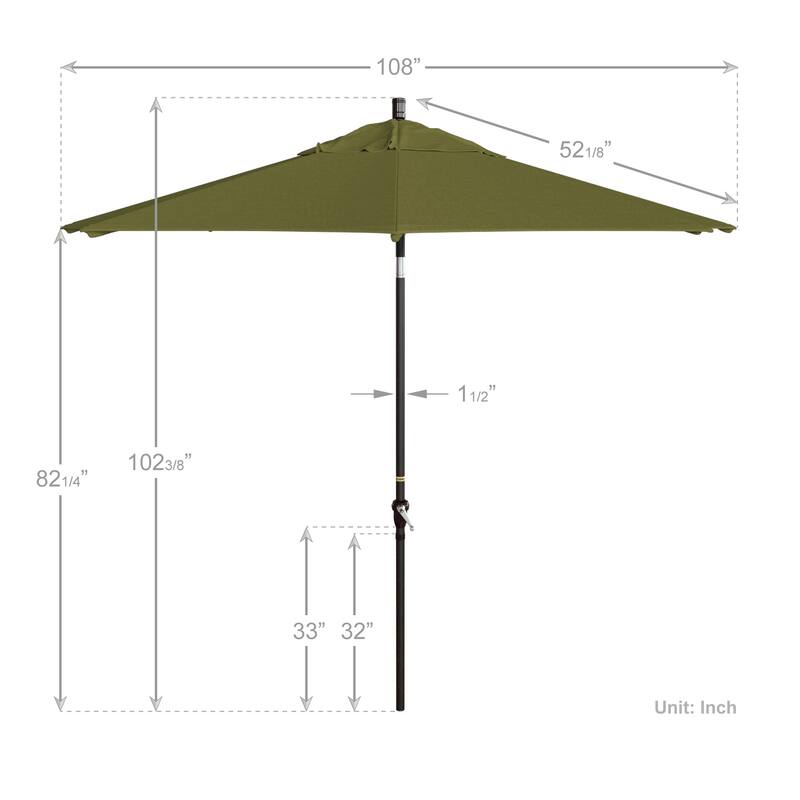 California Umbrella 9' Rd Alum Crank Open Auto Tlit Patio Umbrella