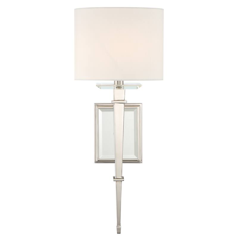 Clifton 1 Light Polished Nickel Wall Mount - 8'' W x 20'' H x 8'' D - 8'' W x 20'' H x 8'' D
