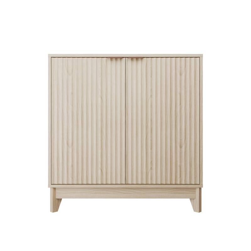 EROMMY Fluted Storage Cabinet with Double Doors & Adjustable Shelves - Modern 31"/55" Accent Buffet Cabinet for Kitchen,Room