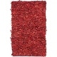 preview thumbnail 88 of 136, SAFAVIEH Handmade Leather Shag Carlijn Modern Decorative Rug 4' x 6' - Red - Rectangle