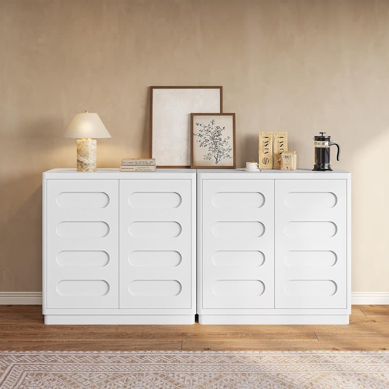 Buffet Sideboard Cabinet with Storage 2 Doors Adjustable Shelves