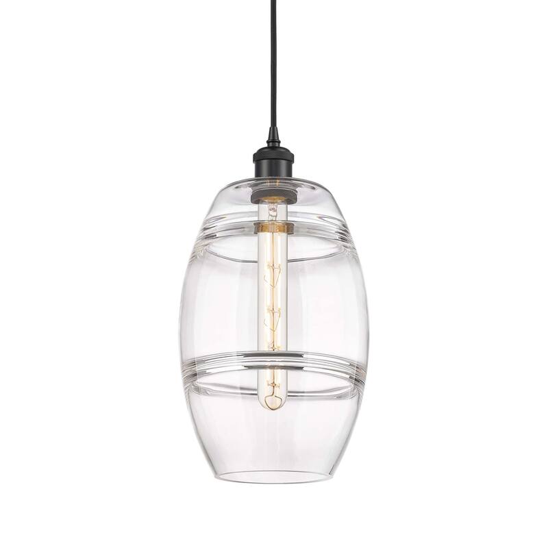 Innovations Lighting 516-1P-10-8 Vaz Pendant Vaz 8" Wide Mini Pendant - Matte Black / Clear