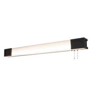 Marquette 38 inch ADA Walnut LED Wall Sconce White Acrylic Shade Bed