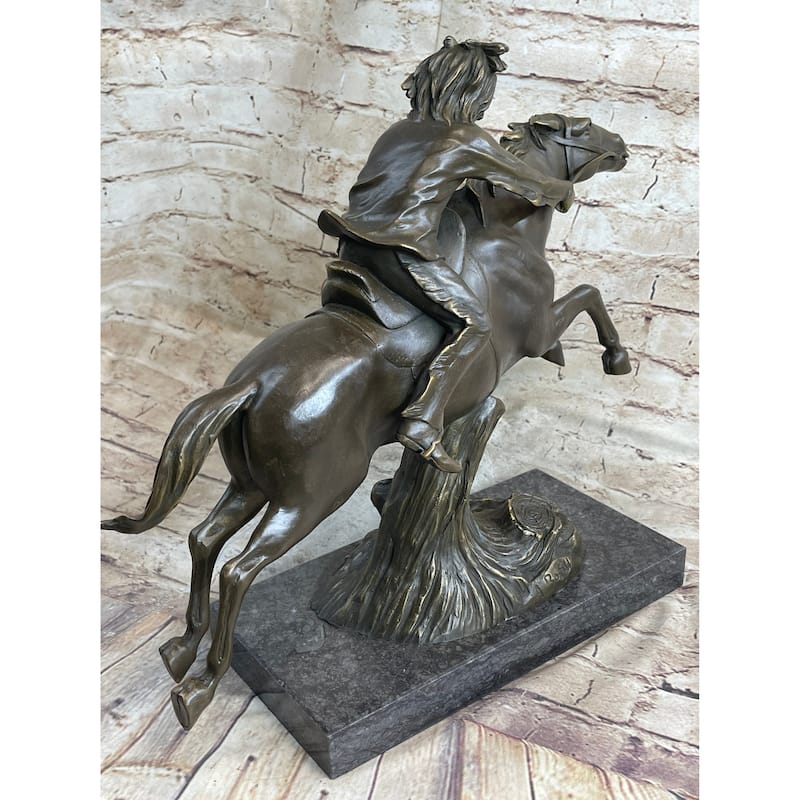 Bronze Sculpture By Antoine Bofill - Le Dernier D’Une Race - Native American On Horse