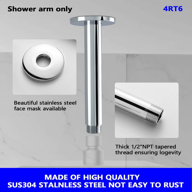 Topcraft Stainless Steel Ceiling Mounted Shower Arm.